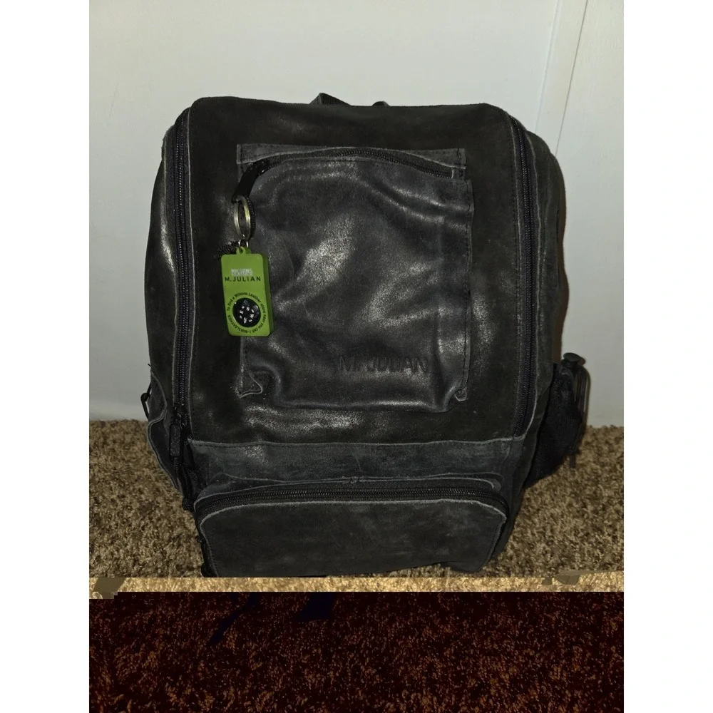 Wilson's M.Julian Distressed Suede Leather Backpack With Key Chain Compass